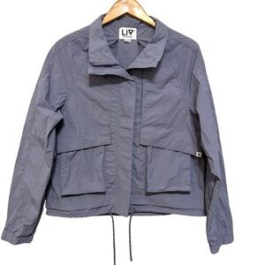 Liv Outdoor Quincy Jacket Women's Large Purple Raincoat‎ Windbreaker Zip Front